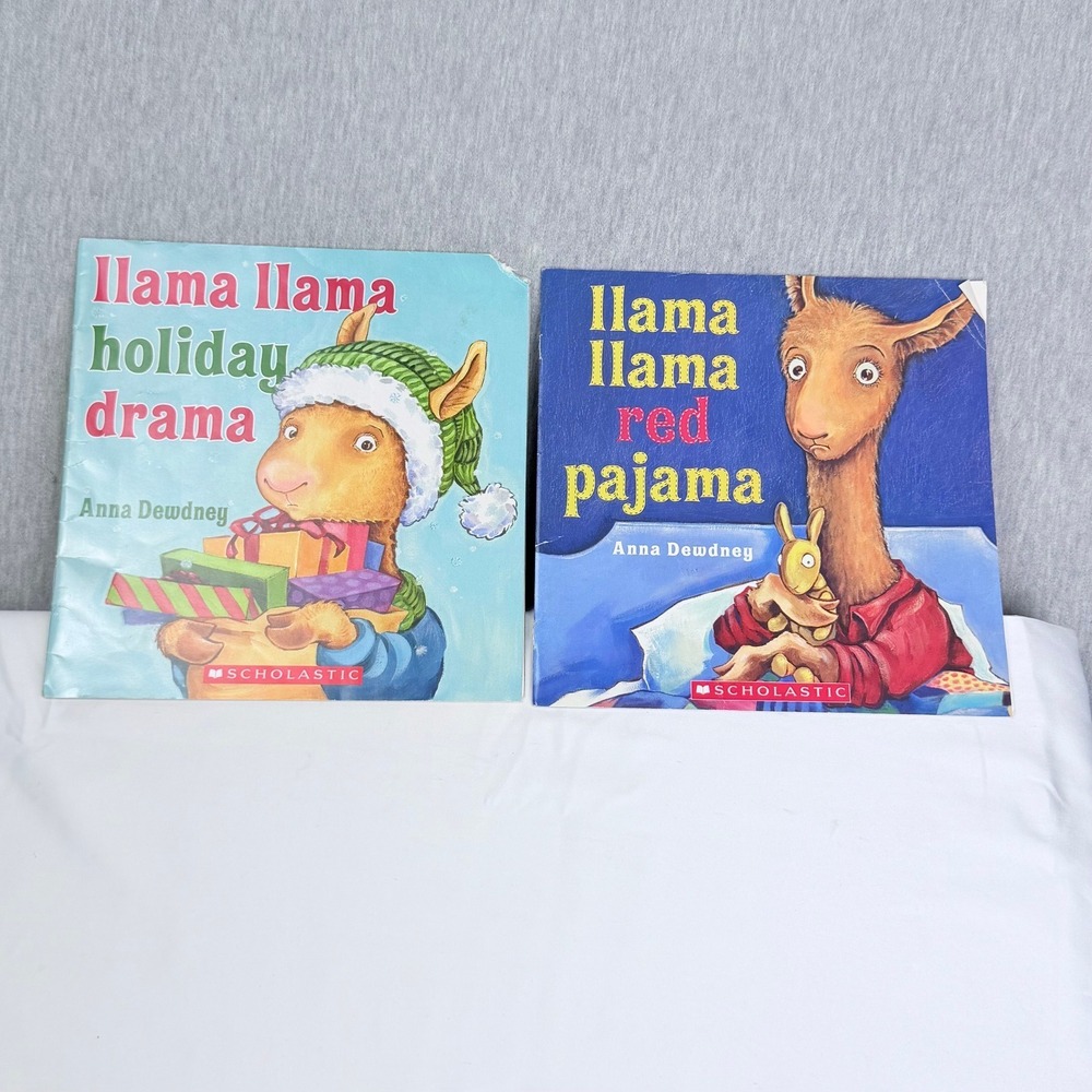 Llama Llama Red Pajama & Holiday Drama Anna Dewdney Scholastic 2 Book Lot